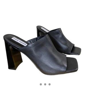 Steve Madden leather Lexie flared chunky platform heel mule size 9.5m